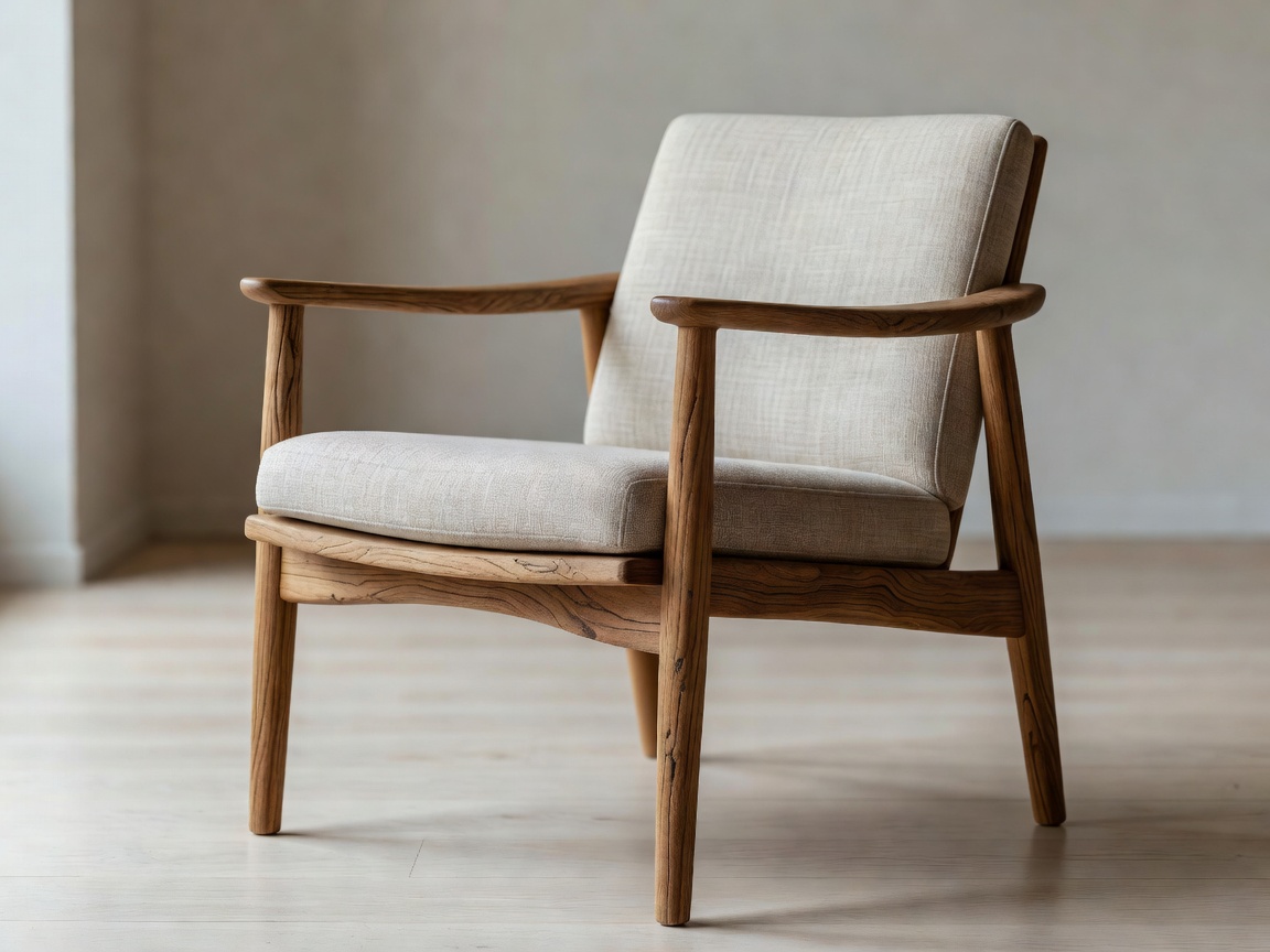 Mid-century Danish teak lounge chair undergoing wood oil restoration